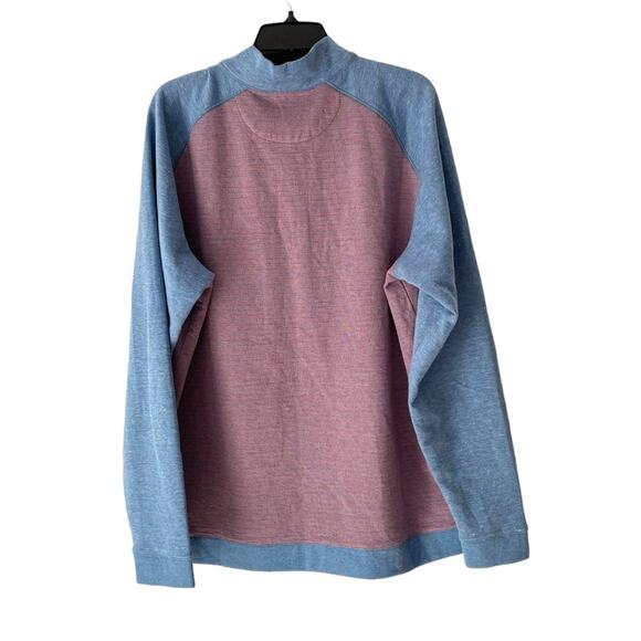 Fish Hippie 1/4 Quarter Zip Pullover Shirt Blue Pink Stripe Mens size XXL - Picture 5 of 8